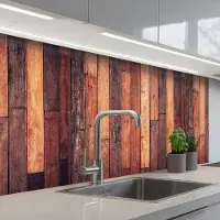 KitchenYeah Keuken achterwand 100x60 cm - Spatscherm zelfklevend Plank - Vintage - Patroon - Muurbeschermer - Spatwand fornuis