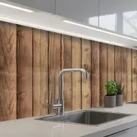 KitchenYeah Keuken achterwand 200x80 cm - Spatscherm zelfklevend Hout - Brocante - Patronen - Muurbeschermer - Spatwand fornuis