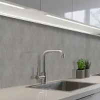 KitchenYeah Keuken achterwand 400x60 cm - Spatscherm zelfklevend Industrieel - Patroon - Beton print - Muurbeschermer - Spatwand fornuis
