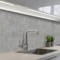 KitchenYeah Keuken achterwand 400x60 cm - Spatscherm zelfklevend Beton - Patronen - Industrieel - Muurbeschermer - Spatwand fornuis