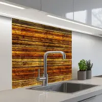 KitchenYeah Keuken achterwand 80x80 cm - Spatscherm zelfklevend Vintage - Hout - Patronen - Planken - Muurbeschermer - Spatwand fornuis