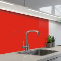 KitchenYeah Keuken achterwand 80x60 cm - Spatscherm zelfklevend Rood - Kleur - Effen - Muurbeschermer - Spatwand fornuis