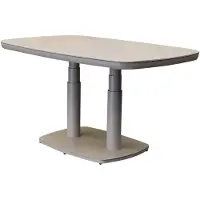 AVH-Collectie Monza lounge-dining tafel 135x85xH51-72 cm in hoogte verstelbaar aluminium latte