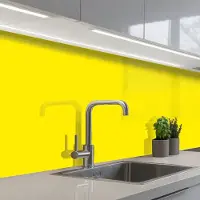 KitchenYeah Keuken achterwand 150x80 cm - Spatscherm zelfklevend Geel - Citroen - Neon - Kleuren - Muurbeschermer - Spatwand fornuis