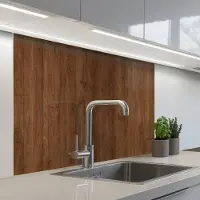 KitchenYeah Keuken achterwand 100x80 cm - Spatscherm zelfklevend Hardhout - Patronen - Bruin - Muurbeschermer - Spatwand fornuis