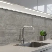KitchenYeah Keuken achterwand 400x80 cm - Spatscherm zelfklevend Patroon - Beton print - Grijs - Muurbeschermer - Spatwand fornuis