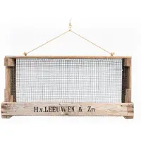 Die Stadtgärtner Vintage Uienzeef Tuinrek - Houten Decoratie 75 x 18,5 x 35,5 cm - Uniek en Handgemaakt met Gouden Ophangringen