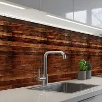 KitchenYeah Keuken achterwand 500x60 cm - Spatscherm zelfklevend Hardhout - Robuust - Patronen - Muurbeschermer - Spatwand fornuis