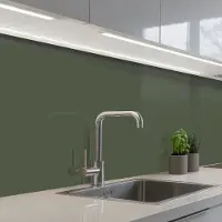 KitchenYeah Keuken achterwand 250x60 cm - Spatscherm zelfklevend Groen - Effen kleur - Olijfgroen - Muurbeschermer - Spatwand fornuis