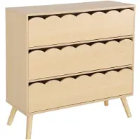 Sweeek - Kinderladekast houtdecor 3 lades, poten van grenenhout - azur