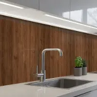 KitchenYeah Keuken achterwand 500x80 cm - Spatscherm zelfklevend Hardhout - Patronen - Bruin - Muurbeschermer - Spatwand fornuis