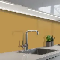 KitchenYeah Keuken achterwand 400x80 cm - Spatscherm zelfklevend Okergeel - Kleur - Herfst - Geel - Effen - Kleuren - Muurbeschermer - Spatwand fornuis