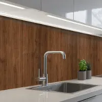 KitchenYeah Keuken achterwand 300x60 cm - Spatscherm zelfklevend Hardhout - Patronen - Bruin - Muurbeschermer - Spatwand fornuis