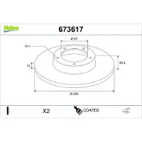 Valeo 673617 Remschijf