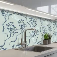 KitchenYeah Keuken achterwand 150x80 cm - Spatscherm zelfklevend Patronen - Tuin - Takken - Muurbeschermer - Spatwand fornuis