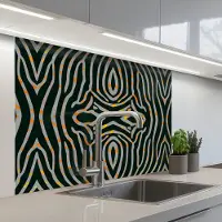 KitchenYeah Keuken achterwand 100x80 cm - Spatscherm zelfklevend Zebra - Dierenprint - Patronen - Muurbeschermer - Spatwand fornuis