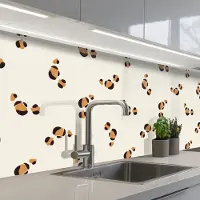 KitchenYeah Keuken achterwand 200x60 cm - Spatscherm zelfklevend Panter - Pastel - Dieren - Patronen - Muurbeschermer - Spatwand fornuis