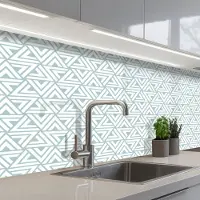 KitchenYeah Keuken achterwand 200x80 cm - Spatscherm zelfklevend Patroon - Lijn - Design - Groen - Muurbeschermer - Spatwand fornuis