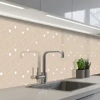 KitchenYeah Keuken achterwand 400x60 cm - Spatscherm zelfklevend Hart - Design - Geometrie - Patroon - Muurbeschermer - Spatwand fornuis