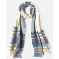 Damart - Geruite sjaal - Dames - Blauw - Eén maat
