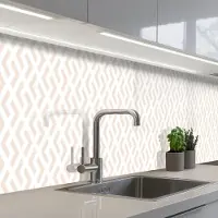 KitchenYeah Keuken achterwand 500x60 cm - Spatscherm zelfklevend Abstract - Patronen - Design - Lijn - Muurbeschermer - Spatwand fornuis