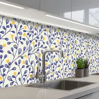 KitchenYeah Keuken achterwand 250x60 cm - Spatscherm zelfklevend Patronen - Geel - Minimalistisch - Muurbeschermer - Spatwand fornuis