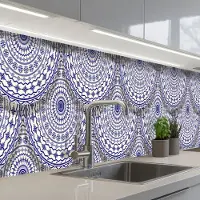KitchenYeah Keuken achterwand 500x60 cm - Spatscherm zelfklevend Design - Delfts Blauw - Patronen - Muurbeschermer - Spatwand fornuis