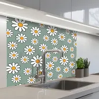 KitchenYeah Keuken achterwand 100x80 cm - Spatscherm zelfklevend Patronen - Vintage - Bloemen - Madelief - Muurbeschermer - Spatwand fornuis
