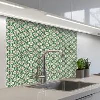 KitchenYeah Keuken achterwand 100x80 cm - Spatscherm zelfklevend Sneeuwvlok - Winter - Vintage - Patroon - Kerst - Muurbeschermer - Spatwand fornuis