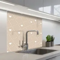 KitchenYeah Keuken achterwand 80x80 cm - Spatscherm zelfklevend Hart - Design - Geometrie - Patroon - Muurbeschermer - Spatwand fornuis