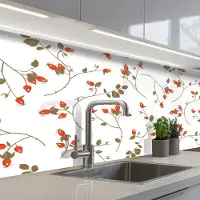 KitchenYeah Keuken achterwand 150x60 cm - Spatscherm zelfklevend Patronen - Planten - Romantisch - Botanisch - Muurbeschermer - Spatwand fornuis