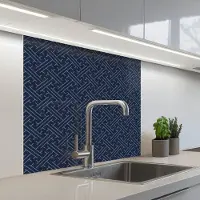 KitchenYeah Keuken achterwand 80x80 cm - Spatscherm zelfklevend Japans - Patronen - Geometrie - Muurbeschermer - Spatwand fornuis