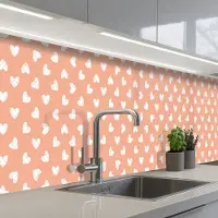 KitchenYeah Keuken achterwand 500x80 cm - Spatscherm zelfklevend Patronen - Abstract - Hart - Geometrie - Muurbeschermer - Spatwand fornuis