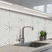KitchenYeah Keuken achterwand 500x80 cm - Spatscherm zelfklevend Lijn - Design - Geometrie - Patroon - Muurbeschermer - Spatwand fornuis