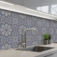 KitchenYeah Keuken achterwand 300x80 cm - Spatscherm zelfklevend Mandala - Bloemen - Vintage - Patronen - Muurbeschermer - Spatwand fornuis