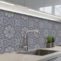 KitchenYeah Keuken achterwand 250x60 cm - Spatscherm zelfklevend Mandala - Bloemen - Vintage - Patronen - Muurbeschermer - Spatwand fornuis