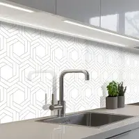 KitchenYeah Keuken achterwand 350x60 cm - Spatscherm zelfklevend Design - Geometrie - Patronen - Abstract - Muurbeschermer - Spatwand fornuis