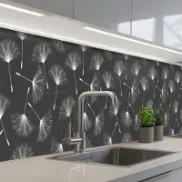 KitchenYeah Keuken achterwand 400x60 cm - Spatscherm zelfklevend Design - Paardenbloem - Plant - Muurbeschermer - Spatwand fornuis