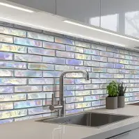 KitchenYeah Keuken achterwand 300x80 cm - Spatscherm zelfklevend Glimmende - Muur - Stenen - Muurbeschermer - Spatwand fornuis