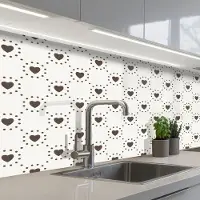 KitchenYeah Keuken achterwand 150x60 cm - Spatscherm zelfklevend Geometrie - Lijn - Hart - Patroon - Muurbeschermer - Spatwand fornuis