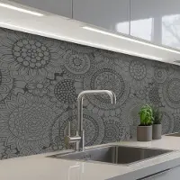 KitchenYeah Keuken achterwand 150x80 cm - Spatscherm zelfklevend Design - Bohemian - Zonnebloem - Muurbeschermer - Spatwand fornuis