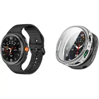 Strap-it Bundel: Siliconen bandje met gespsluiting (zwart) + TPU Soft case hoesje (zilver) – stijlvol & beschermend – geschikt voor Galaxy Watch 8 – 44mm