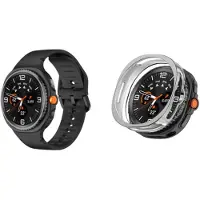 Strap-it Bundel: Siliconen Bandje met Gespsluiting (Zwart) + TPU Soft Case Hoesje (Zilver) – Comfortabel & beschermend – geschikt voor Samsung Galaxy Watch 8 Classic (46mm)