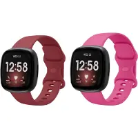Strap-it Bandjesset geschikt voor Fitbit Versa 3/4, Sense/Sense 2 – 2x Siliconen Bandje – Grijs & Zandroze – Maat S