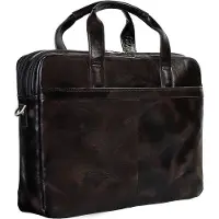 Tony Perotti Leren Laptoptas 14 inch van Gogh 2-vaks Zwart