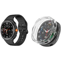Strap-it Bundel – siliconen horlogebandje (zwart) + TPU case (transparant) – geschikt voor Samsung Galaxy Watch 8 40mm