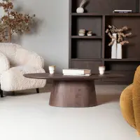 Giga Meubel Salontafel Stijn Walnoot Deens Ovaal 100cm