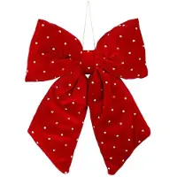 House of Seasons Kerststrik | polyester | rood met spikkels | 23cm