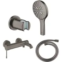 GROHE Essence New bad-/douchekraan met 3 standen handdoucheset en doucheslang brushed hard graphite SW98777/SW98893/SW472379/SW862602