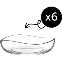 LAV Vira Glazen Kommen 195 ml (6 1/2 oz) Set van 6 Stuks | Live Comfy Bijgerecht Schalen | Voorgerecht Dip Schalen | Stijlvol Ontworpen Stapelbare Glazen Schalen | Vaatwasserbestendig